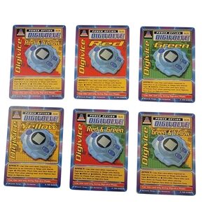 (6) 1999 DIGIMON Digivice Digivolve Trading Card Lot Vintage Bandai